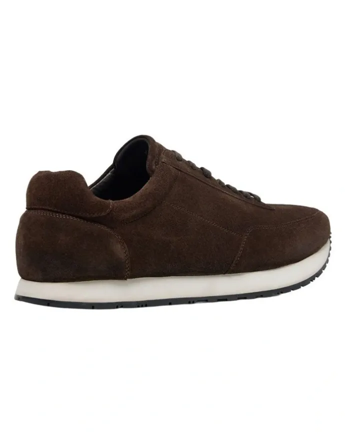 Oxford Krew Suede Trainer in Chocolate