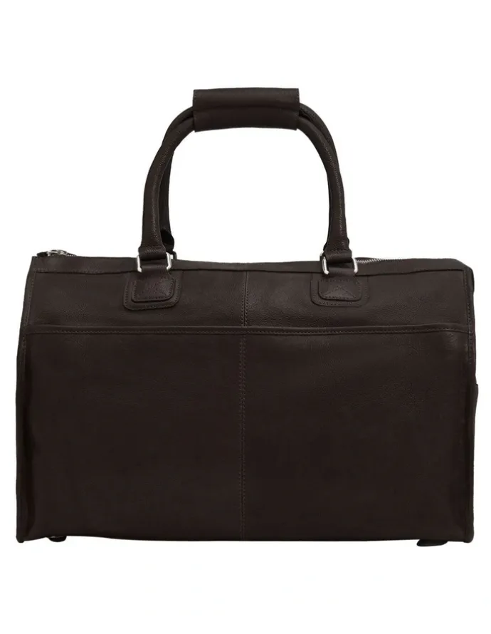 Oxford Magnus Leather Overnighter Bag in Dark Brown