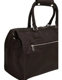 Oxford Magnus Leather Overnighter Bag in Dark Brown