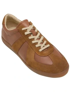 Oxford Max Leather/Suede Trainer in Tan