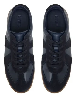 Oxford Max Leather/Suede Trainer in Navy
