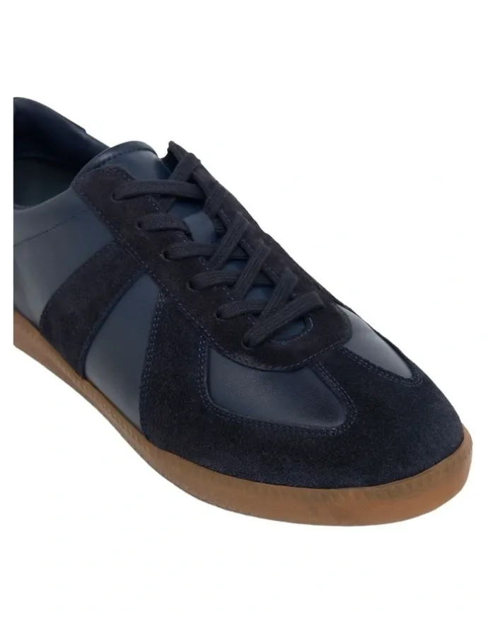 Oxford Max Leather/Suede Trainer in Navy
