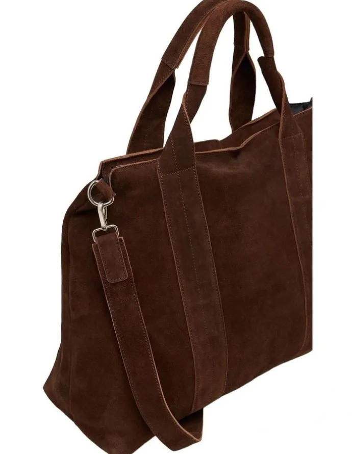 Oxford Miles Suede Tote Bag in Hikory