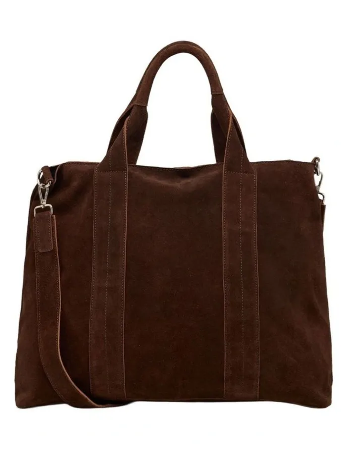 Oxford Miles Suede Tote Bag in Hikory