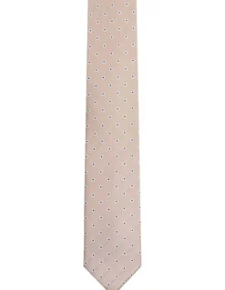 Oxford Milton Spot Floral Tie 7cm in Biscuit