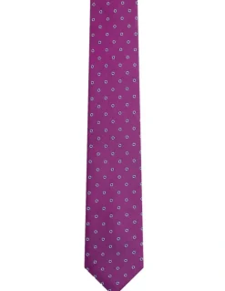 Oxford Milton Spot Floral Tie 7cm in Purple