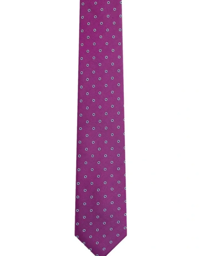 Oxford Milton Spot Floral Tie 7cm in Purple