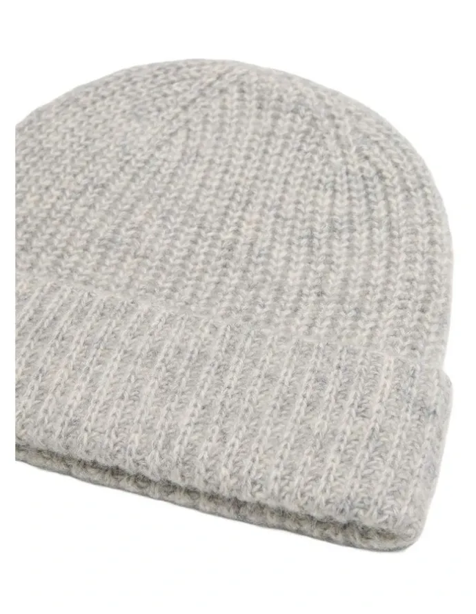 Oxford Myles Rib Knit Beanie in Grey Marle