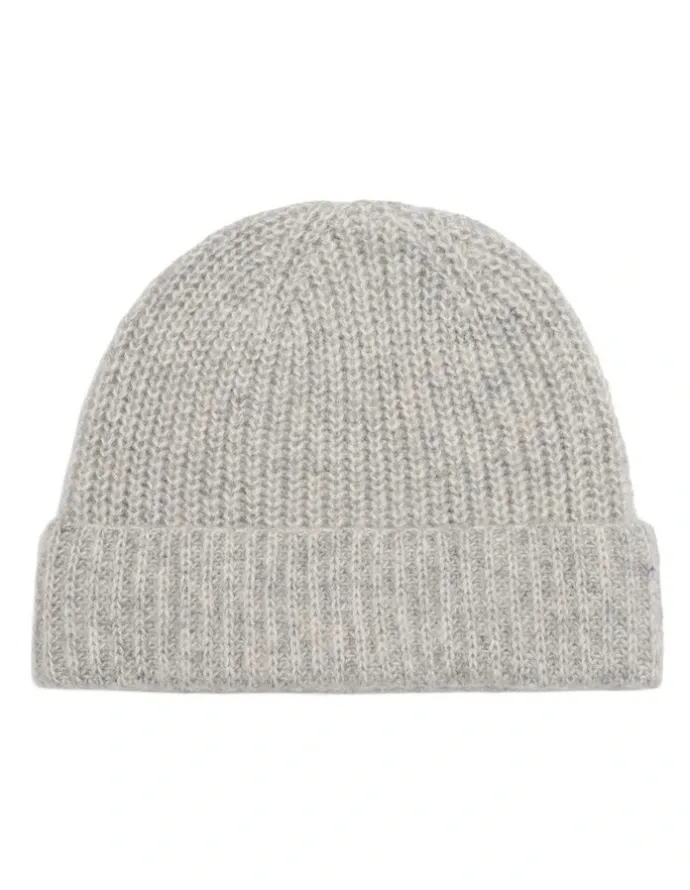 Oxford Myles Rib Knit Beanie in Grey Marle
