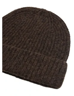 Oxford Myles Rib Knit Beanie in Chocolate