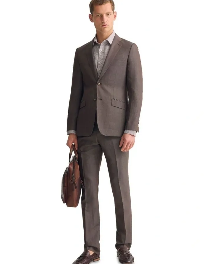 Oxford New Hopkins Wool Suit Trousers in Brown