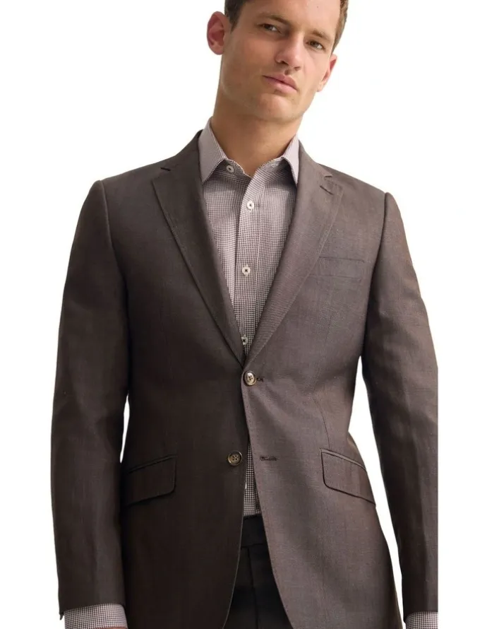 Oxford New Hopkins Wool Suit Jacket in Brown