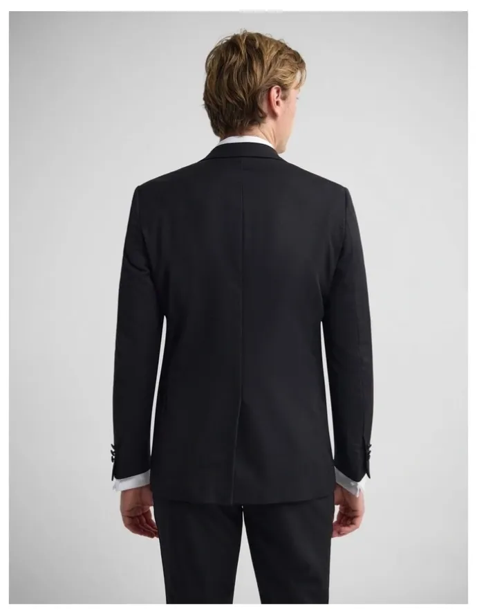Oxford New Peak Lapel Dinner Suit Jacket in Black