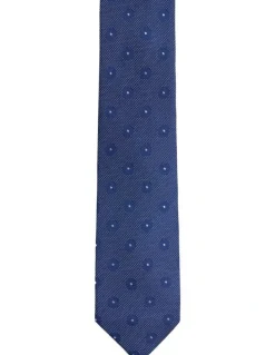 Oxford Nolan Flower Silk Tie 7cm in Navy