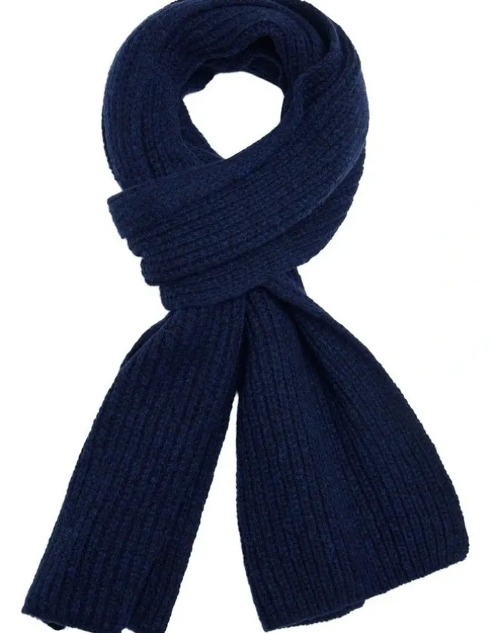 Oxford Phineas Rib Knit Scarf in Navy