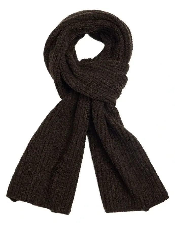 Oxford Phineas Rib Knit Scarf in Chocolate