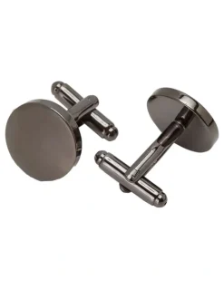 Oxford Pill Shape Cuff Link in Gunmetal