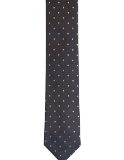 Oxford Roman Spot Silk Tie 7cm in Tobacco