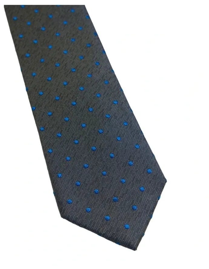 Oxford Roman Spot Silk Tie 7 cm in Olive