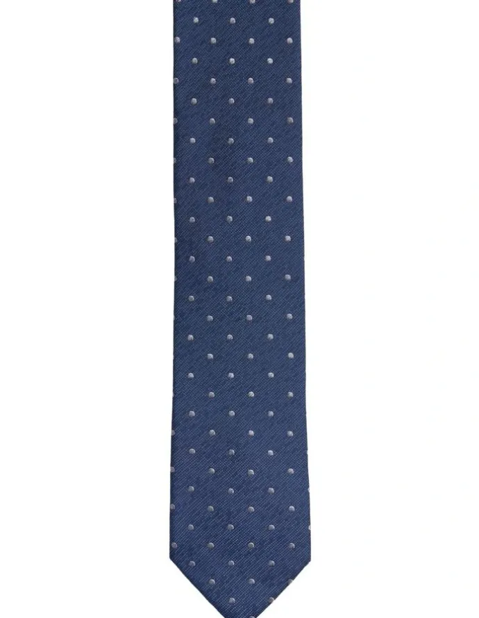 Oxford Roman Spot Silk Tie 7cm in Blue