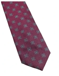 Oxford Rosetta Silk Tie 7cm in Rose
