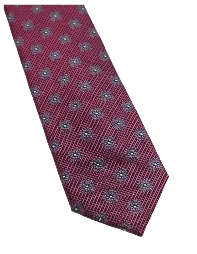 Oxford Rosetta Silk Tie 7cm in Rose