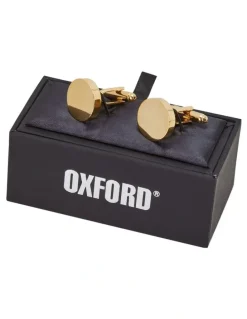 Oxford Round Disc Cuff Link in Light Gold