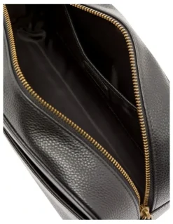 Oxford Royce Leather Wash Bag in Black