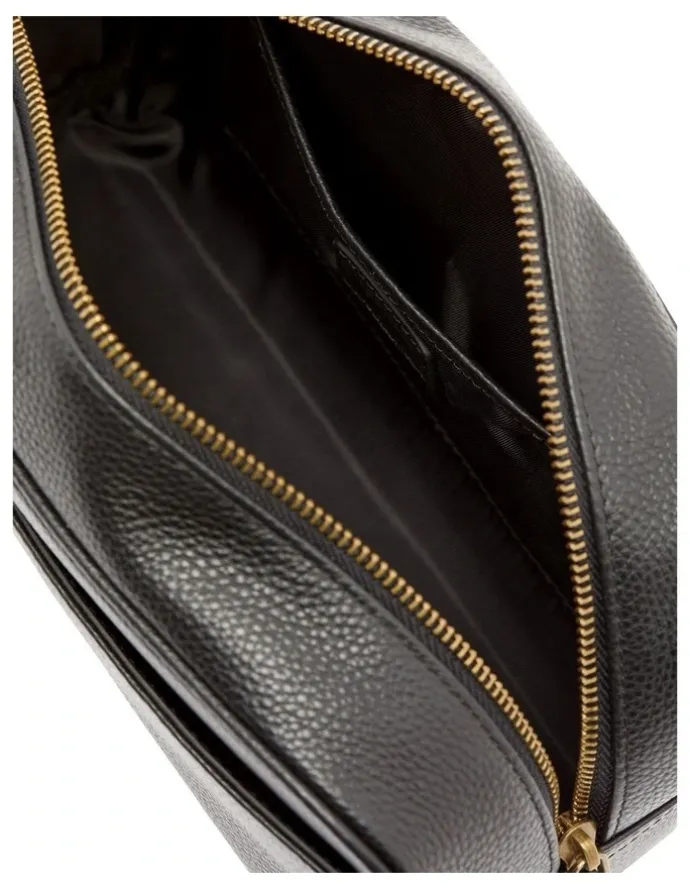 Oxford Royce Leather Wash Bag in Black
