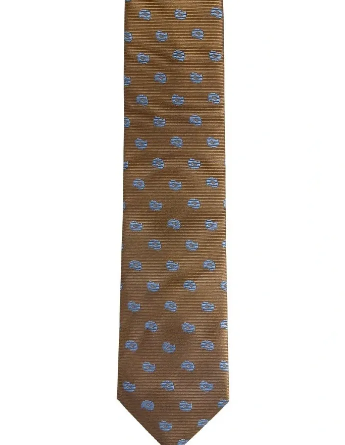 Oxford Ryan Paisley Silk Tie 7cm in Tobacco