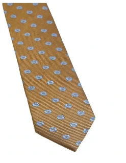 Oxford Ryan Paisley Silk Tie 7cm in Tobacco