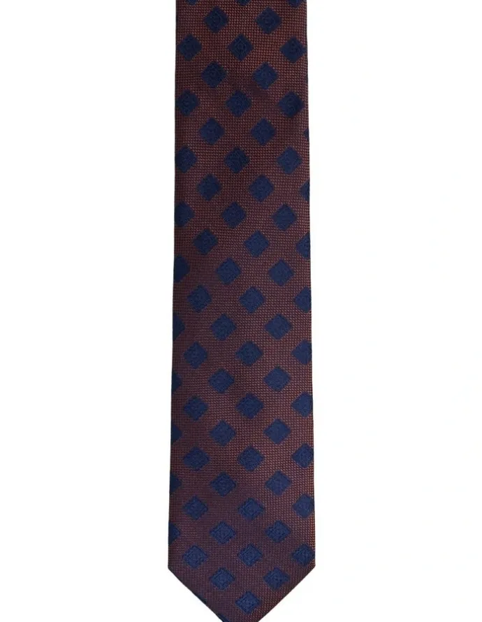 Oxford Thiago Squares Silk Tie 7cm in Red