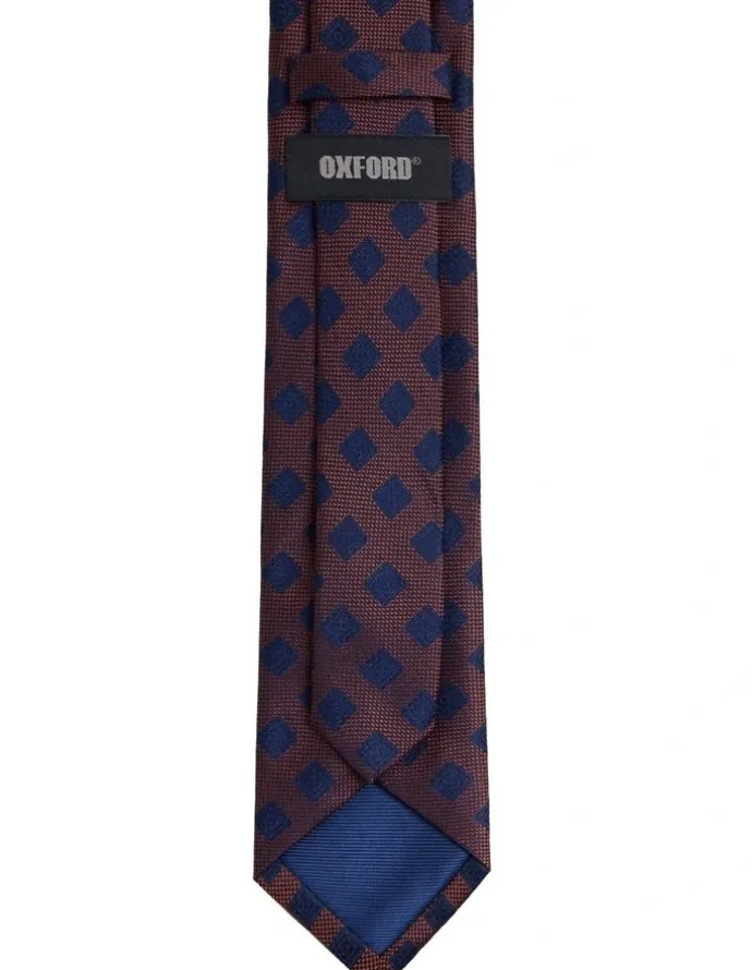 Oxford Thiago Squares Silk Tie 7cm in Red