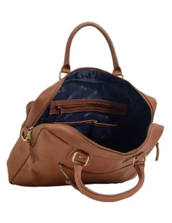 Oxford Thornley Leather Briefcase in Sand/Tan