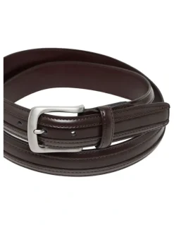 Oxford Walter Mens Dress Belt in Dark Mahogany