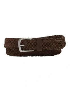Oxford Weston Plaited Belt in Chocolate