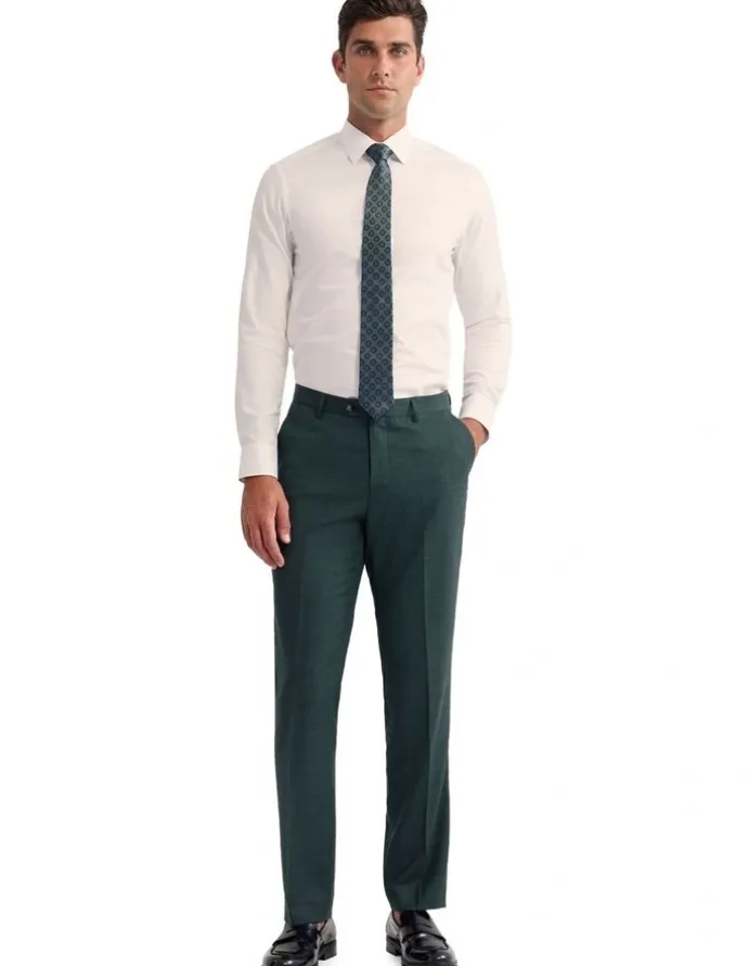 Oxford Wordsworth Wool Suit Pant in Green