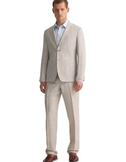 Oxford Wordsworth Wool/Linen Suit Jacket in Sand