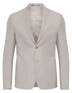 Oxford Wordsworth Wool/Linen Suit Jacket in Sand