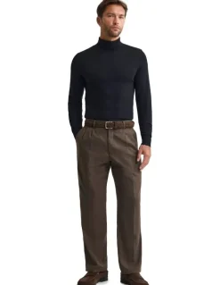 Oxford Aaron Turtle Neck Merino Pullover in Black