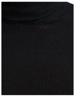 Oxford Aaron Turtle Neck Merino Pullover in Black