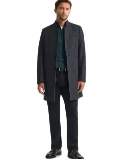 Oxford Austin Wool Rich Coat in Charcoal