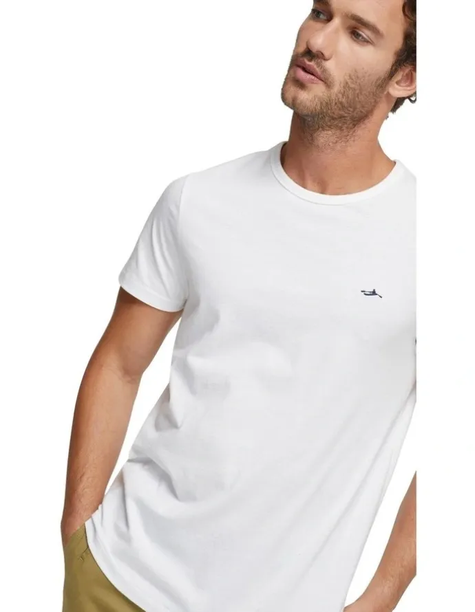 Oxford Ben Cotton Crew Neck T-shirt in White