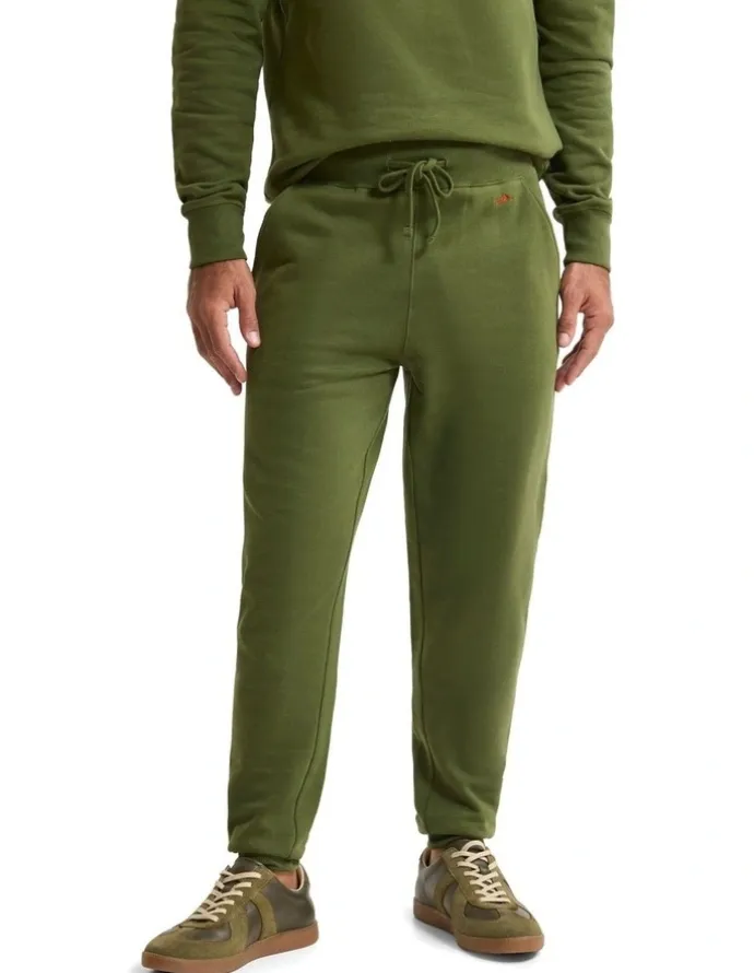 Oxford Benson Organic Cotton Track Pants in Dark Olive