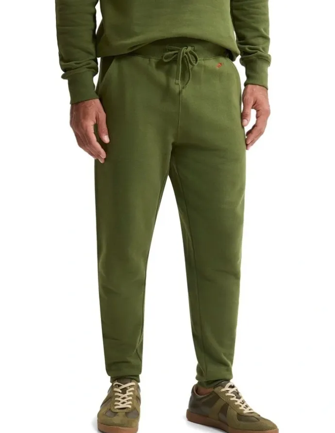 Oxford Benson Organic Cotton Track Pants in Dark Olive