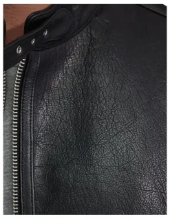 Oxford Biker Leather Jacket in Black