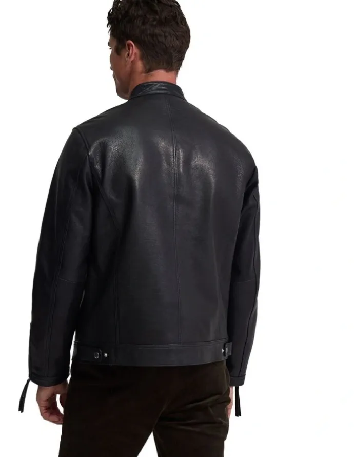 Oxford Biker Leather Jacket in Black