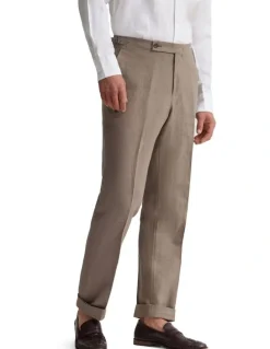 Oxford Byron Linen Blend Pants in Bark