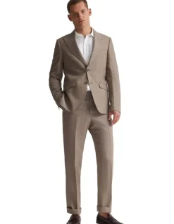 Oxford Byron Linen Blend Pants in Bark