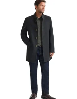 Oxford Dunbar Wool Rich Coat in Dark Olive